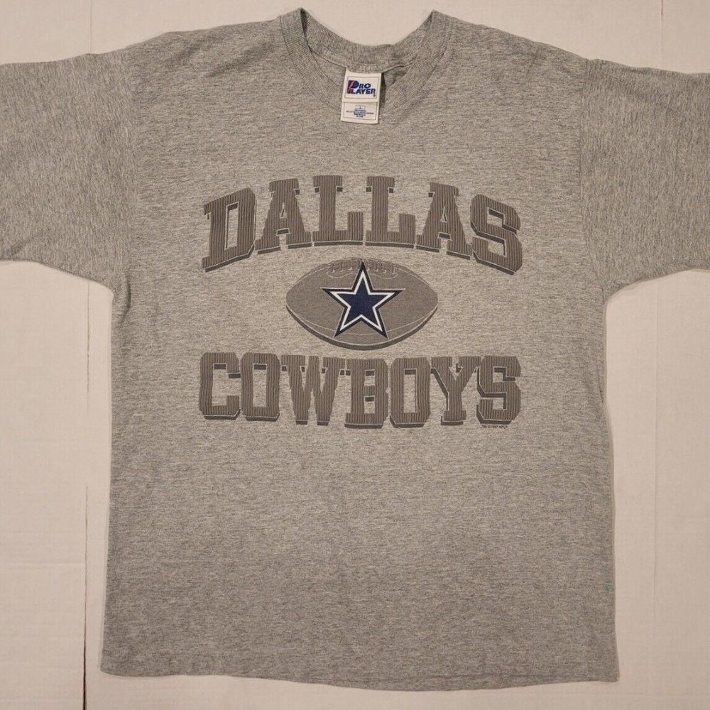 Vintage NFL Pro Player Dallas Cowboys Tee Grey Size Large
